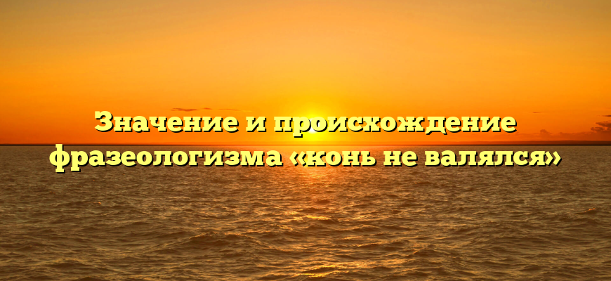 Значение и происхождение фразеологизма «конь не валялся»