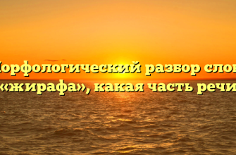 Морфологический разбор слова «жирафа», какая часть речи