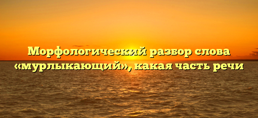 Морфологический разбор слова «мурлыкающий», какая часть речи