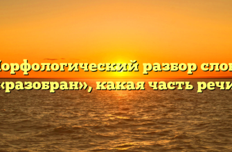 Морфологический разбор слова «разобран», какая часть речи