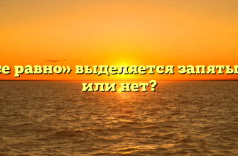«Все равно» выделяется запятыми или нет?