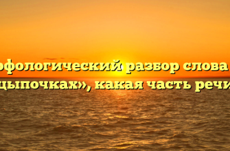 Морфологический разбор слова «на цыпочках», какая часть речи