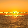 Что такое кровь? Происхождение слова «кровь»