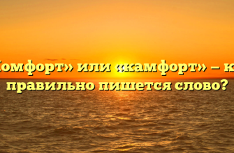 «Комфорт» или «камфорт» — как правильно пишется слово?