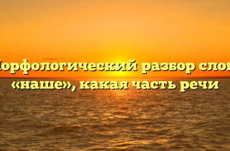 Морфологический разбор слова «наше», какая часть речи