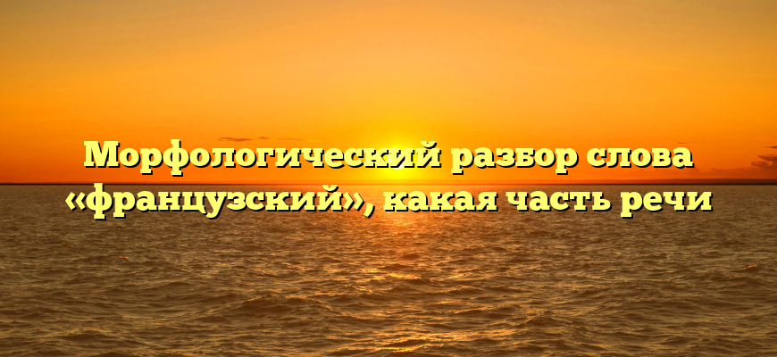 Морфологический разбор слова «французский», какая часть речи