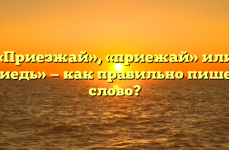 «Приезжай», «приежай» или «приедь» — как правильно пишется слово?