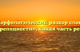 Морфологический разбор слова «преподнести», какая часть речи